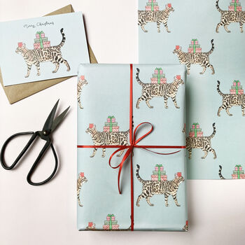 Bengal Cat Christmas Wrapping Paper, 3 of 3