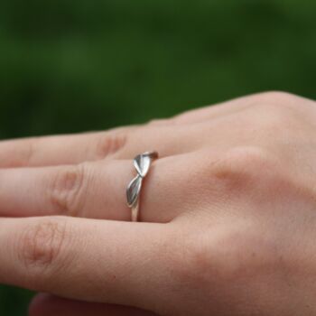 Three Leaf Ring In Sterling Silver, 6 of 9