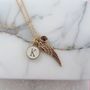 Personalised Angel Wing Necklace With Birthstone, thumbnail 3 of 3