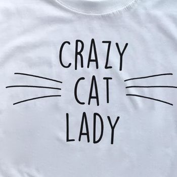 Personalised Crazy Cat Lady T Shirt, 3 of 4