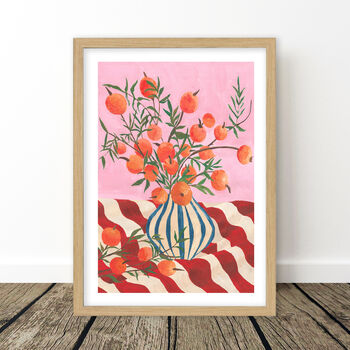 Vase Of Clementines Still Life Print, 7 of 9