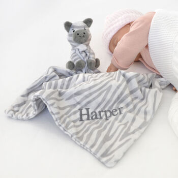 Personalised Snuggle Zebra Baby Comforter, 3 of 7