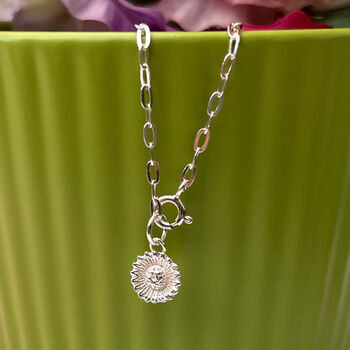 Sterling Silver Dainty Sunflower Bracelet, 2 of 12