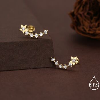 Shooting Star Dainty Ear Crawler Stud Earrings, 6 of 11