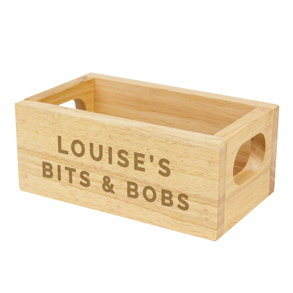 Personalised Bits And Bobs Mini Wooden Crate Organiser By Blackdown Lifestyle