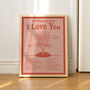 'I Love You' Retro Typographic Art Print, thumbnail 1 of 9