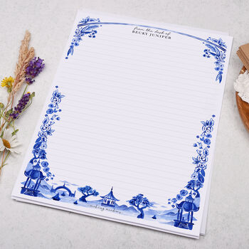 A4 Personalised Letter Writing Paper Oriental Landscape, 3 of 5