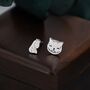 Asymmetric Alice And Cat Stud Earrings, thumbnail 7 of 11