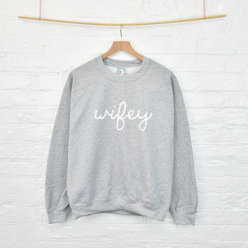 Wifey Hubby Couples Sweatshirt Jumper, 9 of 12