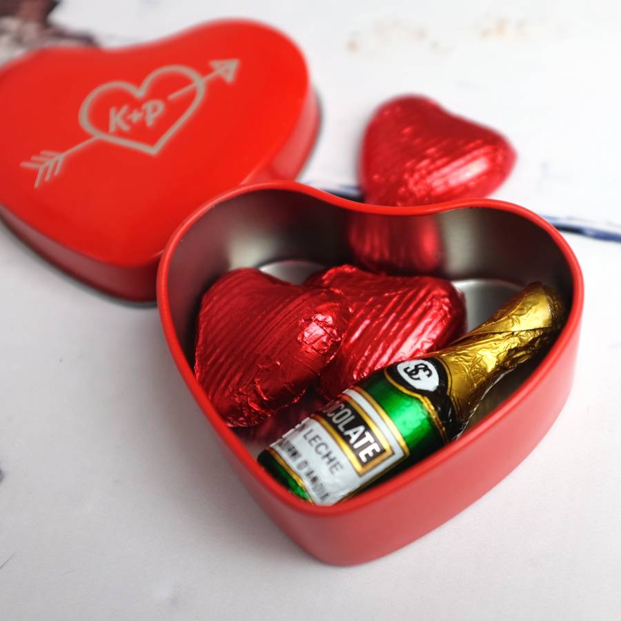 Personalised Heart Tin With Chocolates By Signs For Life