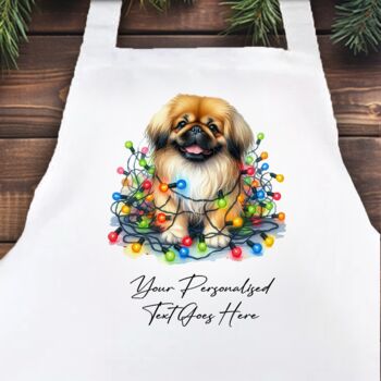 Personalised Pekingese In Christmas Lights, 2 of 10