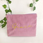 Personalised Corduroy Make Up Pouch Bags Lavender, thumbnail 1 of 6