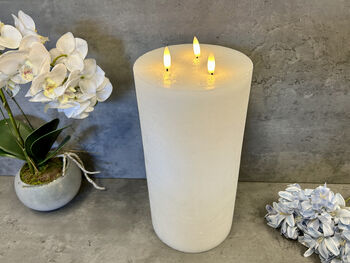 30cm Xl White LED Pillar Candle – Real Wax, 12 of 12