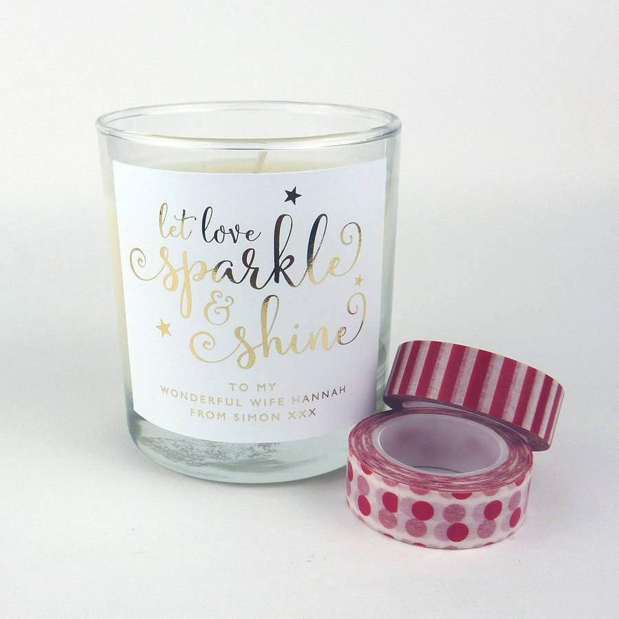 Sparkle And Shine Valentine Candle By Little Cherub Design