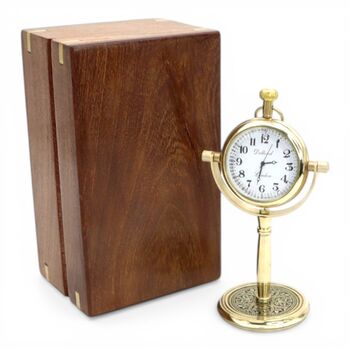 Engraved 5th Anniversary Gold Colour Desk Clock Gift, 10 of 12