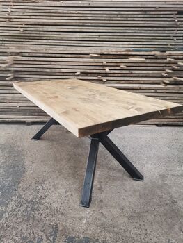 Reclaimed Industrial Open X Table, 2 of 4