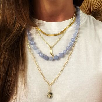 Aquamarine Natural Stone Beaded Necklace, 4 of 4