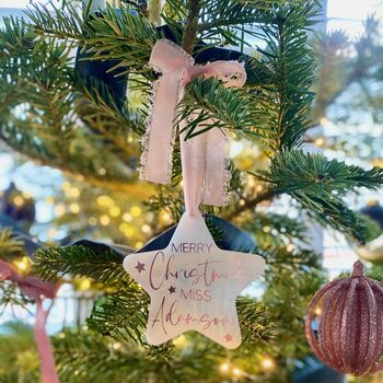 Personalised Teacher Christmas Tree Decoration Gift, 3 of 4