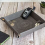 Monogram Initial Snap Up Pu Leather Desk Tidy Tray, thumbnail 5 of 6