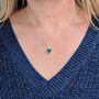The Triangle Green Onyx Necklace, Silver, thumbnail 2 of 5