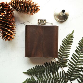 Custom Name Leather Hip Flask, 3 of 5