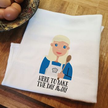 Personalised Tea Towel For Female Baker, 3 of 10