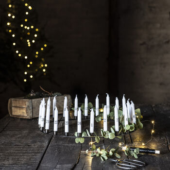 Slim Tapered White One To Twenty Four Advent Candles, 5 of 6