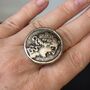 Roman Style Silver Disc Adjustable Ring, thumbnail 5 of 8