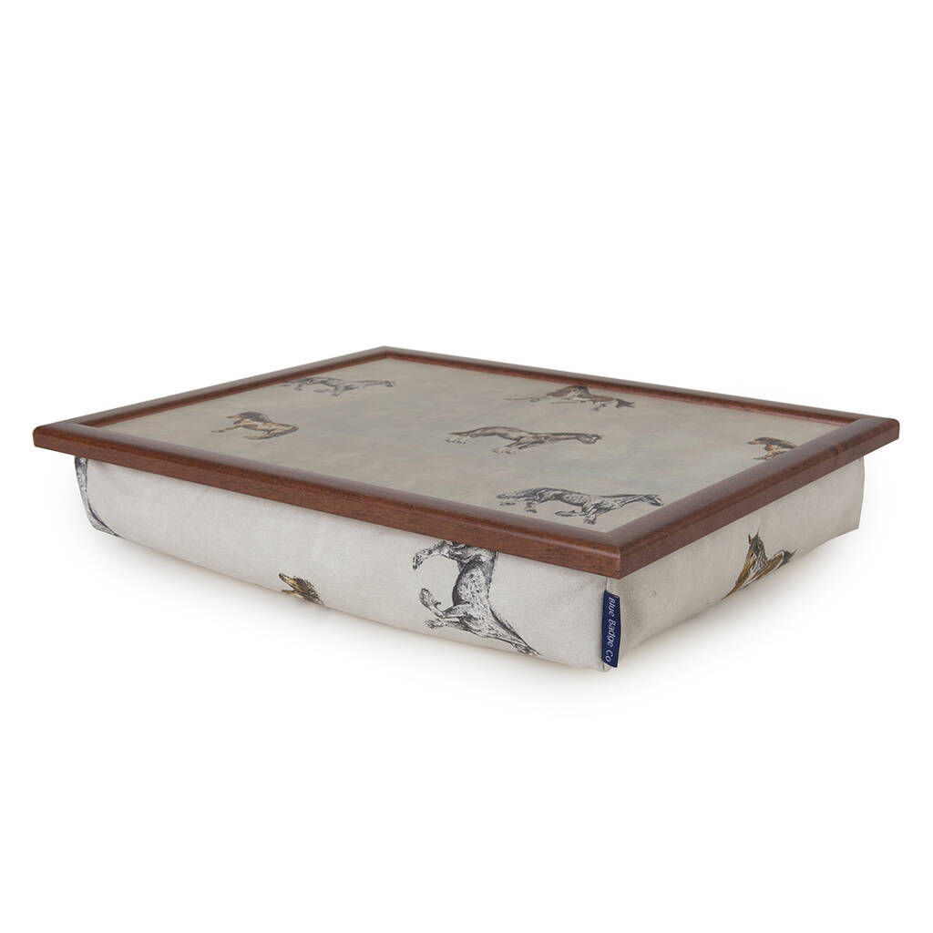Cushioned Lap Tray Horse And Pony With Real Wood Frame By Blue Badge Co