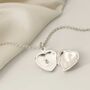 Diamond Kissed Silver Heart Locket, thumbnail 2 of 8