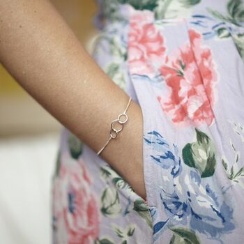30th Birthday Sterling Silver Three Ring Bracelet, 2 of 3