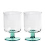 Eddie Wine Glasses Set Of Two Clear/Green, thumbnail 2 of 5