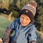 Kids Jet Black Nordic Knit Reflective Super Bobble Hat, thumbnail 4 of 4