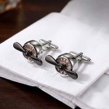 Personalised Propeller Cufflinks For Father's Day, 2 of 9