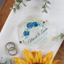 Wedding Ring Acrylic Ring Box Blue Flowers, thumbnail 1 of 5