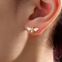 Sterling Silver Bumble Bee Stud Earrings, thumbnail 2 of 11