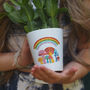Bridesmaid 'Rainbow Mushrooms' Personalised Flower Pot, thumbnail 1 of 4
