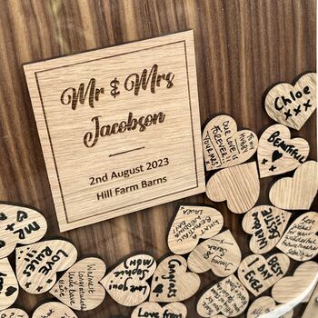 Jar Of Hearts Wedding Guestbook Alternative – Oak And Walnut Wood Design, 2 of 4
