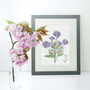 Hand Illustrated Watercolour Birth Flower Name Print, thumbnail 1 of 12