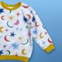 Organic Baby And Child Handmade Stars Sweatshirt, thumbnail 1 of 3