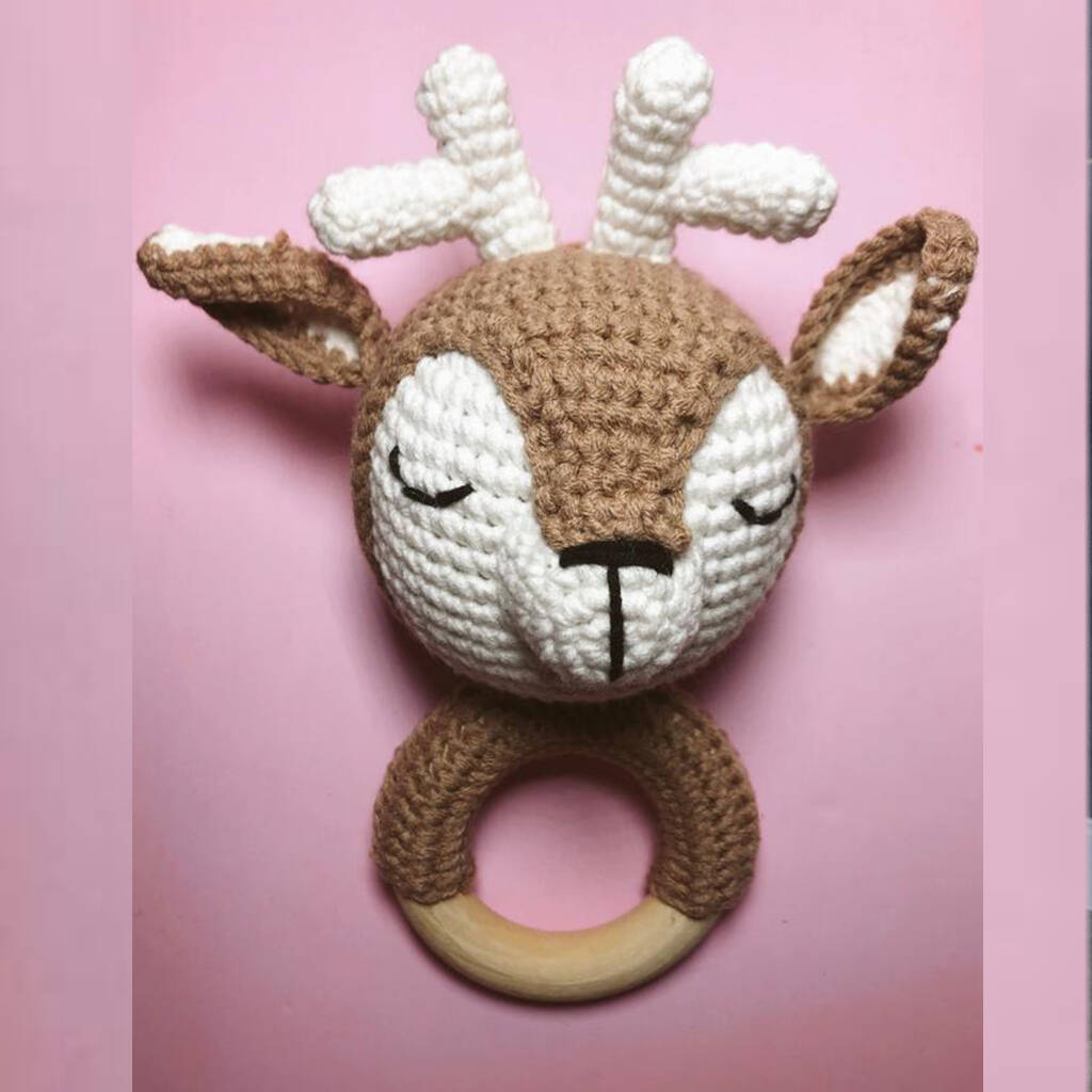 Crochet Rattle/ Teether Deer