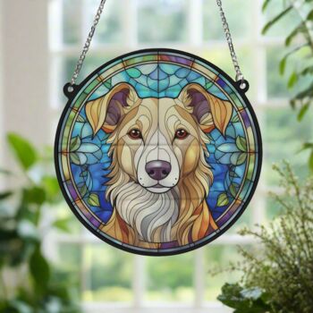 Lurcher Stained Glass Effect Suncatcher, 5 of 5