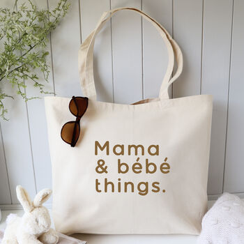 Mama And Baby Things Large Cotton Tote Bag, 2 of 5
