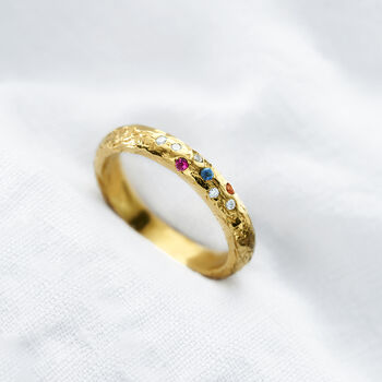 Personalised Diamond And Birthstone Confetti Ring, 5 of 10