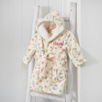 Personalised Woodlands Animal Print Dressing Gown, 3 of 7