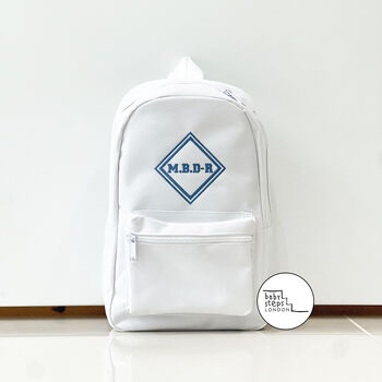 Personalised Initials Logo Unisex Mini Backpack, 3 of 4