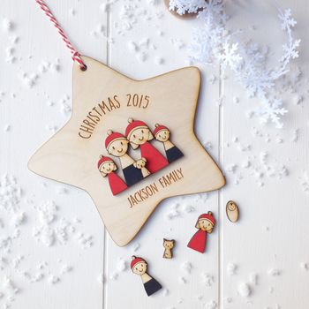 Personalised My Family Christmas Star Decoration, 2 of 8