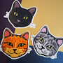 Three Cute Cat Face Vinyl Stickers, thumbnail 3 of 7