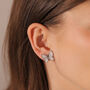 Blue Crystal Butterfly Clip On Earrings, thumbnail 1 of 2