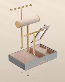 Jewellery Display Stand With Mirror Panel, 4 of 7